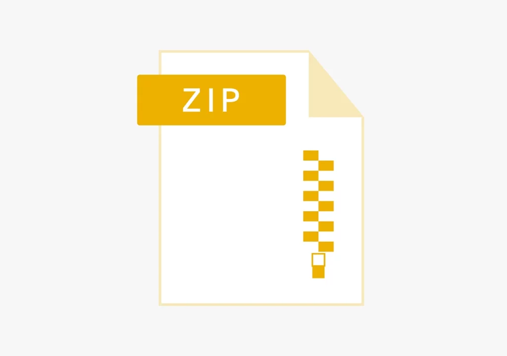 Icona di file ZIP rappresentando la minimizzazione e compressione dei file per migliorare la velocità del sito web.