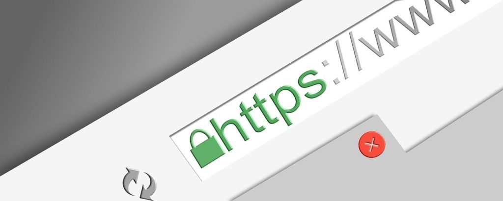 Barra di navigazione di un browser con un lucchetto e la scritta 'https://www' sulla barra degli indirizzi.