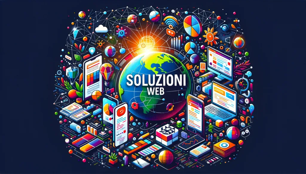 Immagine di copertina che illustra il concetto di "Soluzioni Web" con elementi