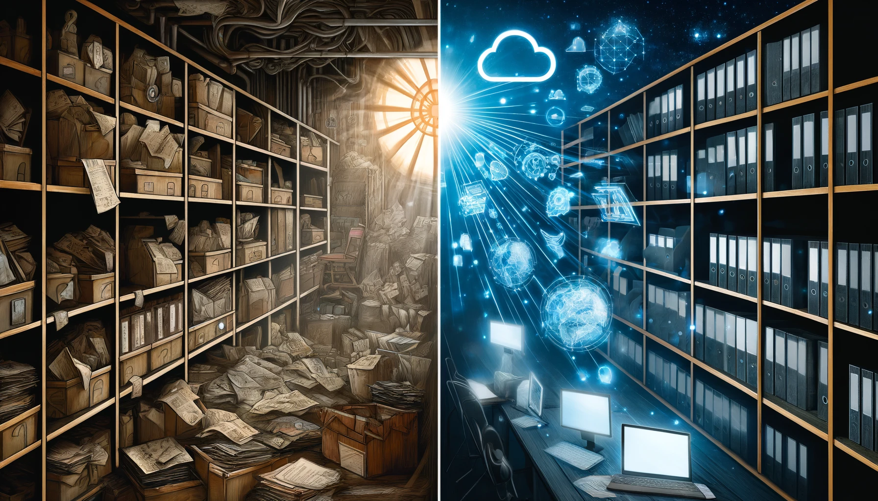 Trasformazione da archivi aziendali polverosi a risorse digitali luminose e connesse.