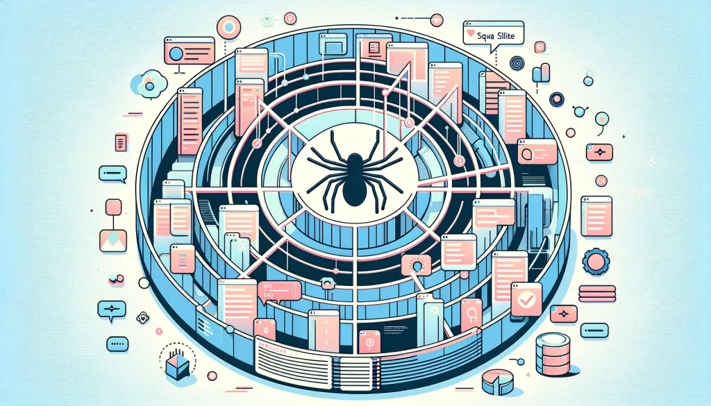 Illustrazione del salvataggio dei dati raccolti da un web crawler in un database SQLite.