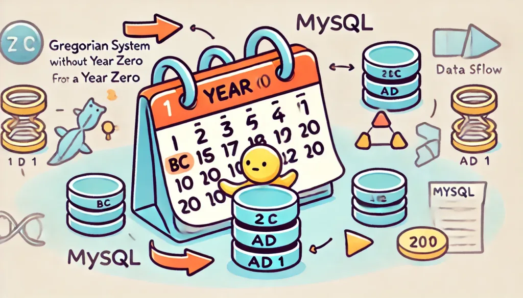 Calendario gregoriano senza anno zero e icone MySQL